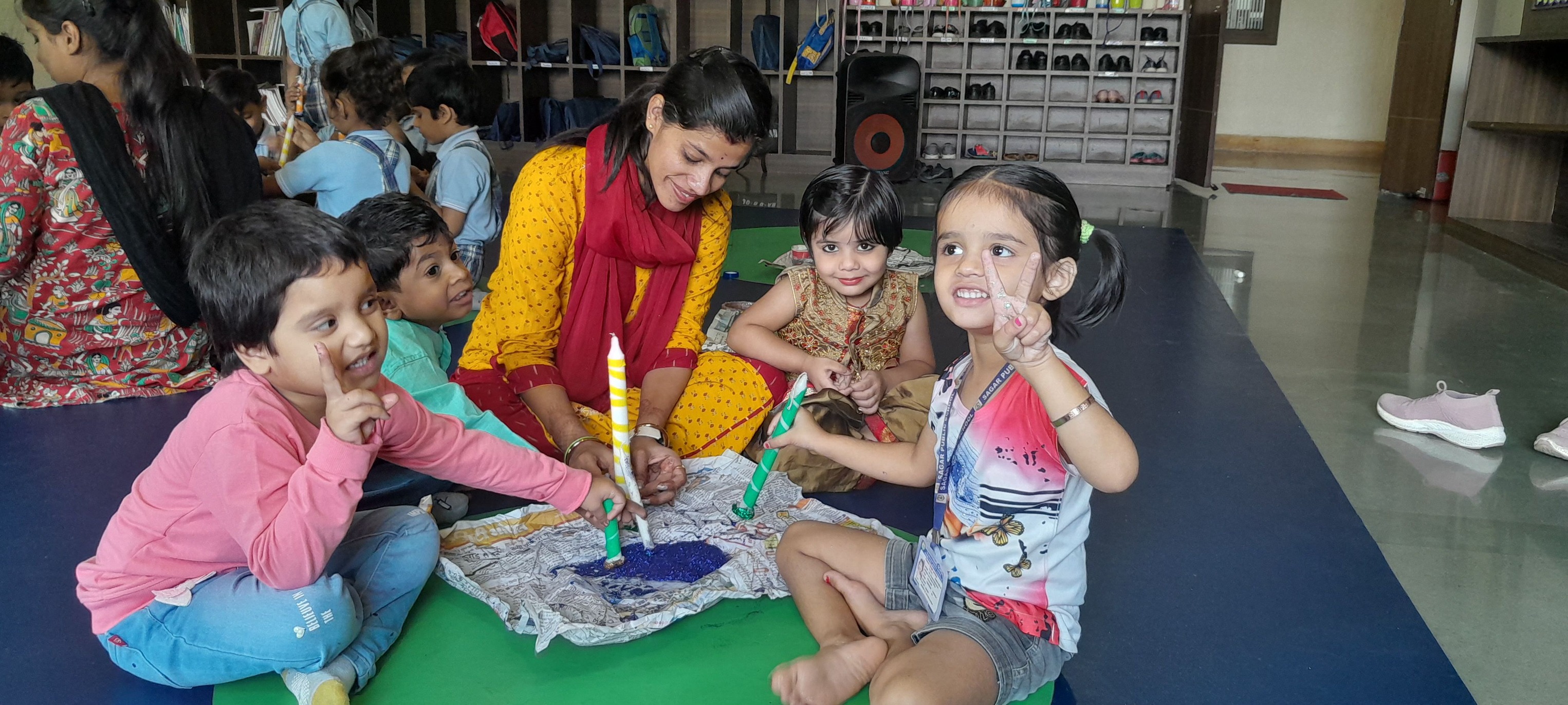 Candle Decoration Activity by Pre Primary Students